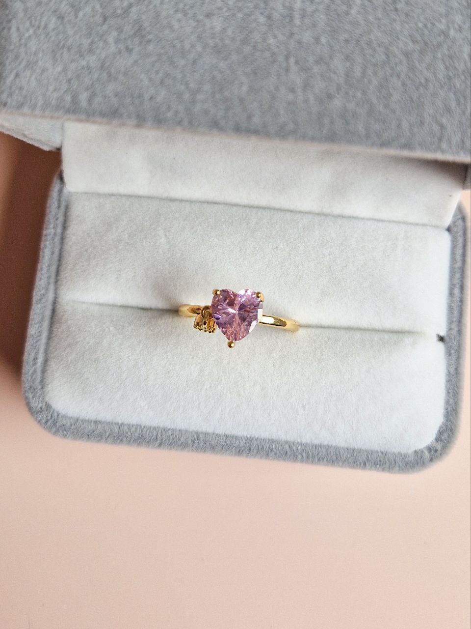 ANILLO CORAZÓN ROSA