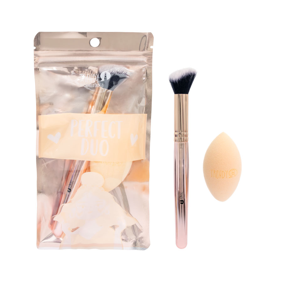 Kit Perfect Duo Brocha Y Esponja Trendy