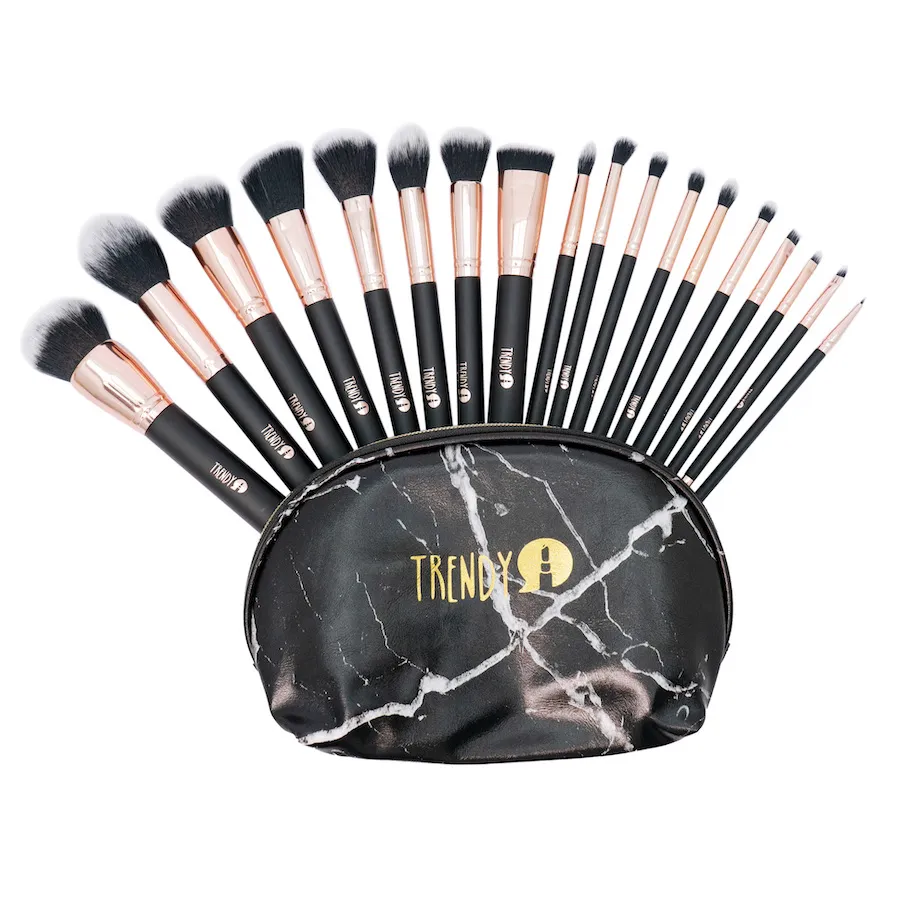 Kit Brocha Trendy KT18 Marmol Negro X 18 Und
